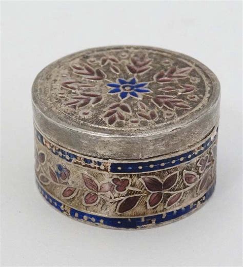 metal mesh pill box enamel|Enamel and Metal Pill Box .